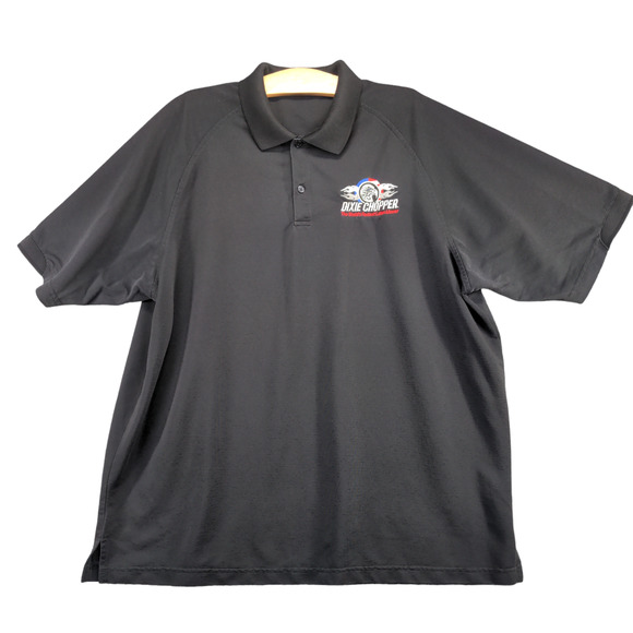 Port Authority Men's Dixie Chopper Polo Shirt Black 2XL Short Sleeve Polyester - Picture 1 of 13